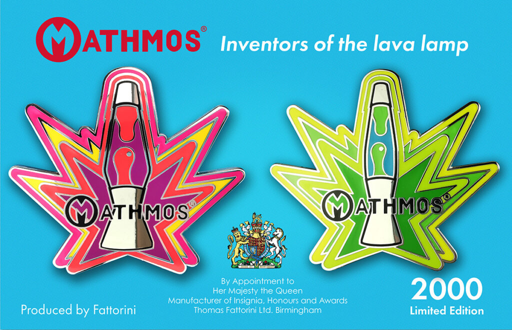Mathmos limited edition lava lamp pin badges